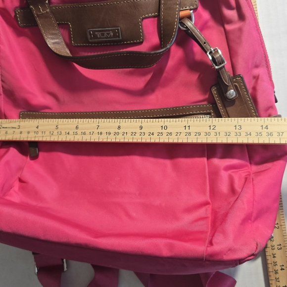 Tumi Pink and Brown Women's Backpack Y2K Vintage 90s - Picture 11 of 16